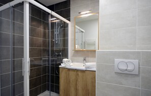 Bright bathrooms are refreshing after a day of adventure.