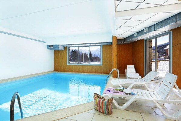 Take in gorgeous views while lounging around the on-site indoor pool.