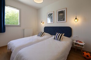 Drift to sleep in a comfortable bed after a day outside.