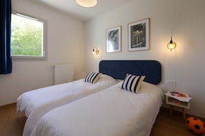 Drift to sleep in a comfortable bed after a day outside.