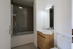 Get ready for your day in the bathroom.