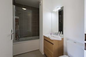 Get ready for your day in the bathroom.