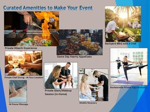 NexAero offers a host of amenities to take your Bachelorette  or Event to the Next Level.  These are all in-house!