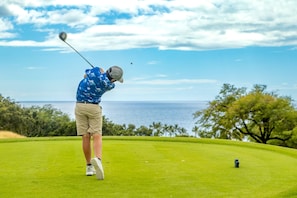 Enjoy luxury resort amenities, including golf at the famed Mauna Kea Golf Course.