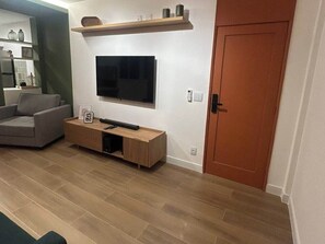 Living room. Sofa & love seat sofa bed, Air Conditioner, Accent lighting, 5G WI-FI, Sound BAR, UHD SmarTV with Netflix.
