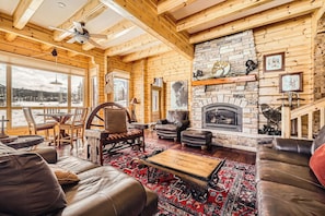 Gather in the living area with stunning views