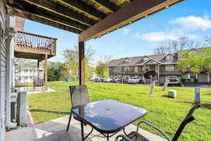 Sip morning coffee or dine alfresco on the breezy patio
