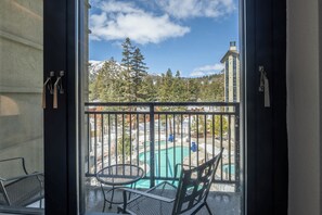 Take in the mountain air on the private balcony 
