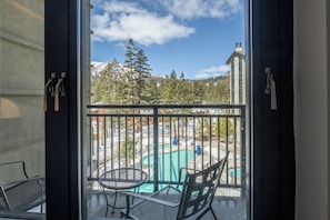 Take in the mountain air on the private balcony