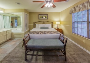 Drift to sleep in a comfortable bed after a wonderful day outside.