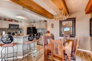 Share meals and laughs at the dining table.