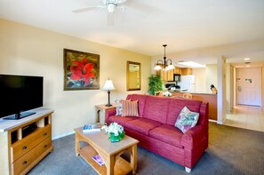 Sit back and relax on this comfortable sofa.