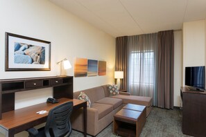 Kick back your feet and relax in the cozy living area.
