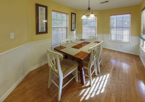Share meals and laughs at the dining table.