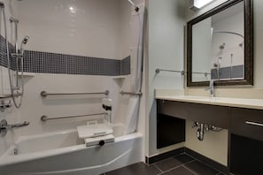 Get ready for your day in the bathroom.