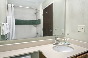 Get ready for your day in the bathroom.