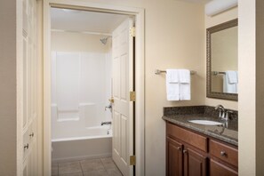 Get ready for your day in the bathroom.