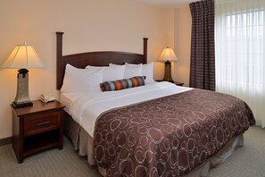 Drift to sleep in this plush bed.