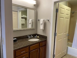 Get ready for your day in the bathroom.