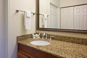 Get ready for your day in the bathroom.