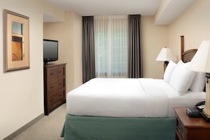 Drift to sleep in the comfortable bed.