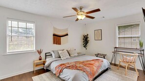 Master bedroom with USB outlet bedside, added lights on bedside tables- not yet pictured 