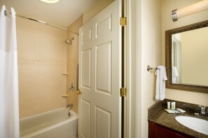 Get ready for your day in the bathroom.