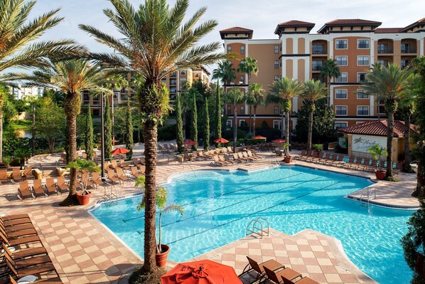 Splash around in the beautiful pool.