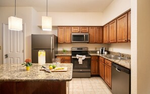 Prepare meals in the full kitchen with everything you need to cook in the comforts of your home.
