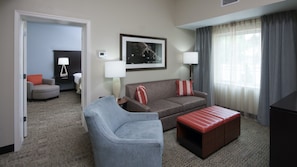Sink into the cozy sofa after a day exploring the area.