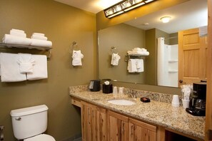 Get ready for your day outside in the spacious bathroom