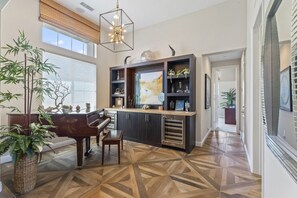 Beautiful wet bar and private piano