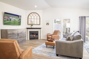 Enjoy The Nice Warm Gas Fireplace