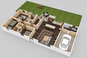 Floor Plan of 3 Bed | 2 Bath Home