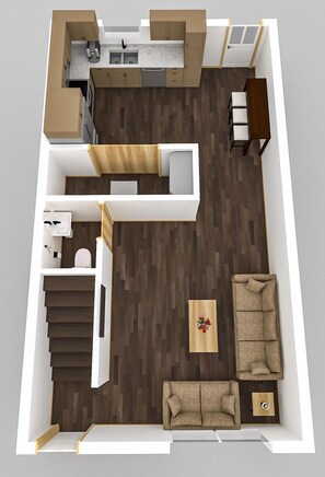 Main Level Floor Plan of Units 1,2, and 3