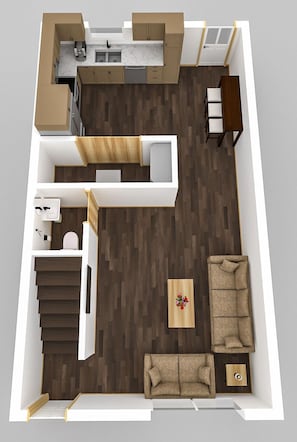 Main Level Floor Plan of Units 1,2, and 3