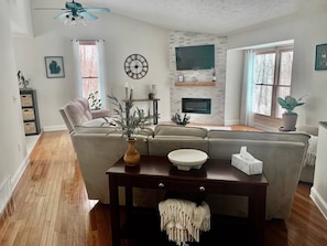 Living Room, upstairs with electric fireplace