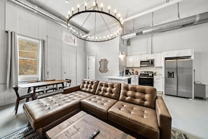 Curl up with a good book in the inviting living room