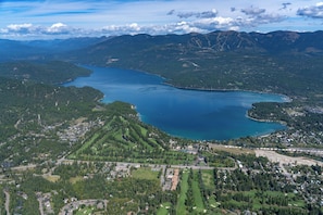 Aerial views of Whitefish Lake and Whitefish golf course | Exterior