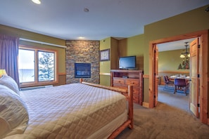 Lakefront Bedroom Suite 1 | King Bed | Smart TV | Gas Fireplace