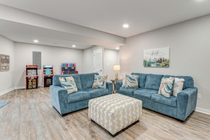 Living Room | Lower Level | Smart TV | Arcade Machines