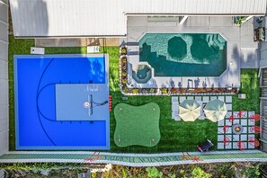An aerial view of our backyard paradise—where fun, relaxation, and unforgettable memories come together!