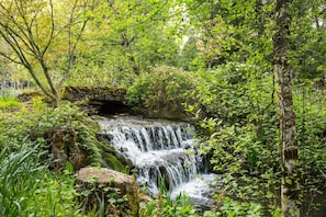 The waterfall makes this rental feel like Rivendell.
