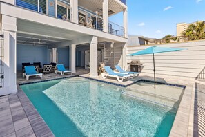 Large pool and downstairs cabana room