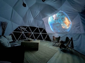 Play movies directly on the dome wall for an extra large theater experience!