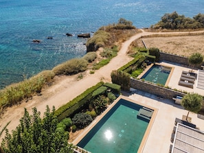 Drone shot - 3 meters away from secluded sandy beaches