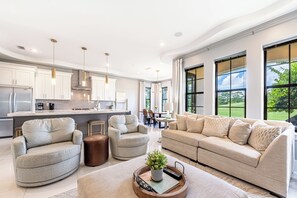 Open Concept Living, Kitchen, and Dining Areas