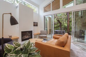 living room with fireplace