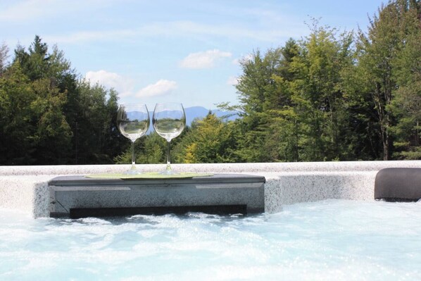 Relaxing in the Hot Tub with Mountain Views