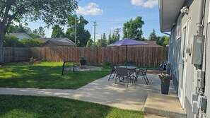 Fenced backyard